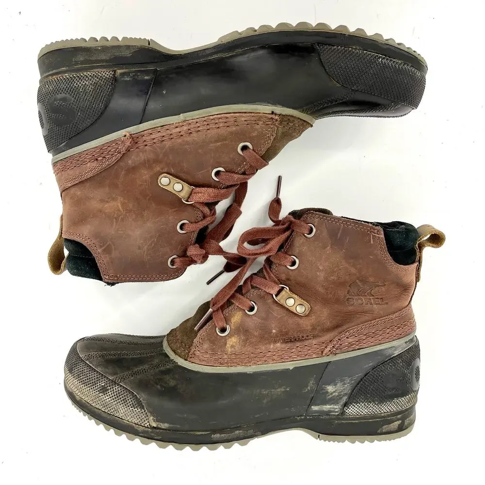 Sorel Men's 8.5 Ankeny Waterproof‎ Duck Brown Leather Snow Boot